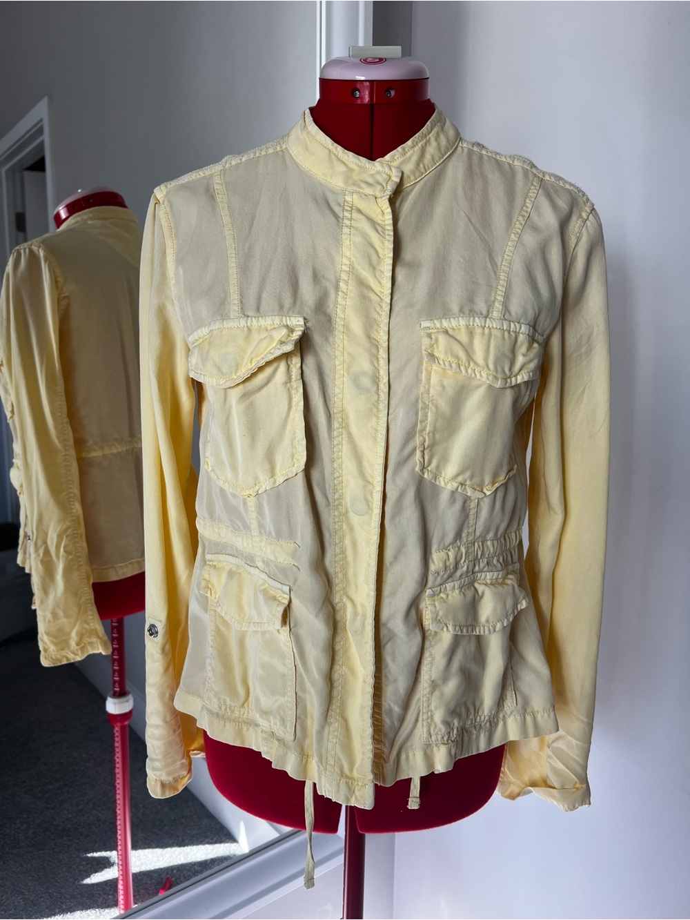 Sanctuary Pale Yellow Utility Jacket with Front Pockets